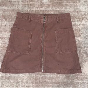 Pink corduroy mini skirt